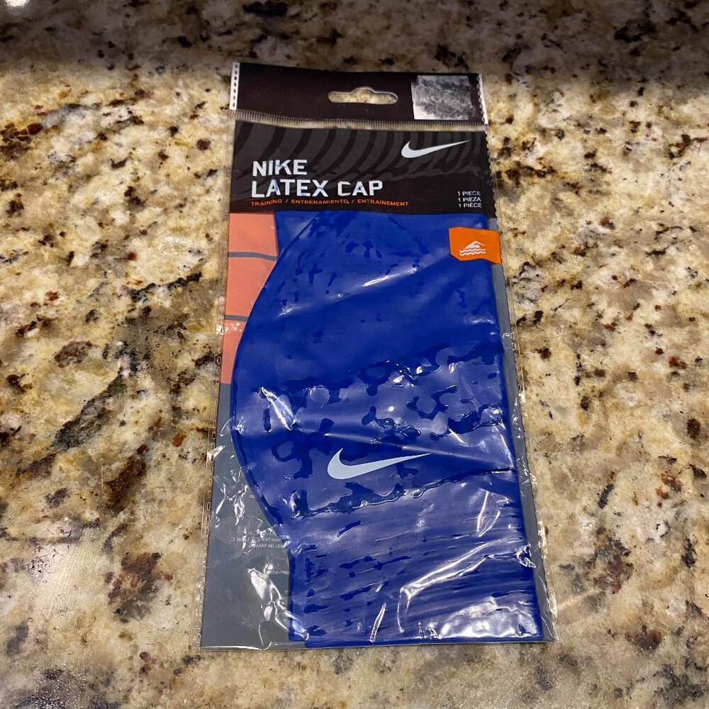 Nike Blue Latex Swim Training Cap NIP
